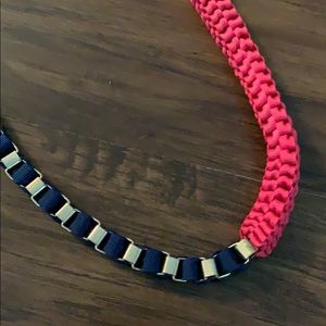 Bright pink & navy fashion necklace